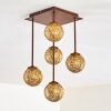 VIRGA Ceiling light rust-coloured, 5-light sources