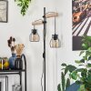 GONDO Floor Lamp Light wood, black, 2-light sources
