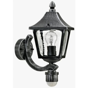 Albert 1822 outdoor wall light black, silver, 1-light source, Motion sensor