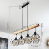 Bacabal Pendant Light Light wood, black, 4-light sources