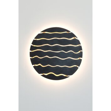 Holländer ONDATA Wall Light LED brown, gold, black, 1-light source