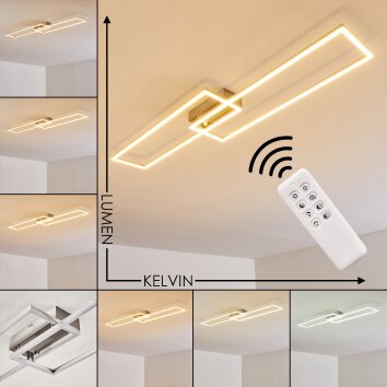 CEVA Ceiling light LED silver, 2-light sources, Remote control