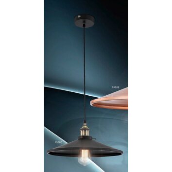 Globo KNUD hanging light antique brass, brass, black, 1-light source