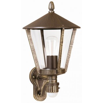 Albert 815 outdoor wall light brown, brass, 1-light source, Motion sensor