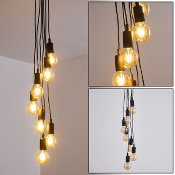 HALLABRO Pendant Light black, 7-light sources