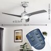 SANFORD ceiling fan silver, 1-light source, Remote control