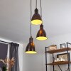 TIMOLA Pendant Light rust-coloured, black, 3-light sources