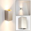 Tabera wall light brushed steel, 2-light sources