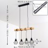 BARBENGO Pendant Light Light wood, black, 4-light sources