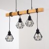 BARBENGO Pendant Light Light wood, black, 4-light sources
