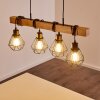 BARBENGO Pendant Light Light wood, black, 4-light sources