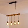 BARBENGO Pendant Light Light wood, black, 4-light sources