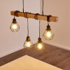 BARBENGO Pendant Light Light wood, black, 4-light sources