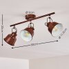 Safari Ceiling Light rust-coloured, 3-light sources