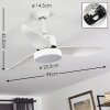 DOHA ceiling fan LED white, 1-light source, Remote control