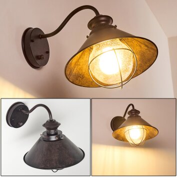 LOHJA Outdoor Wall Light rust-coloured, black, 1-light source