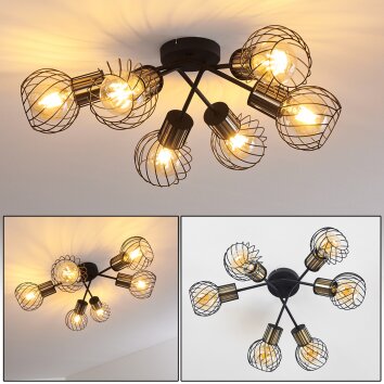 Bacau Ceiling Light black, 6-light sources