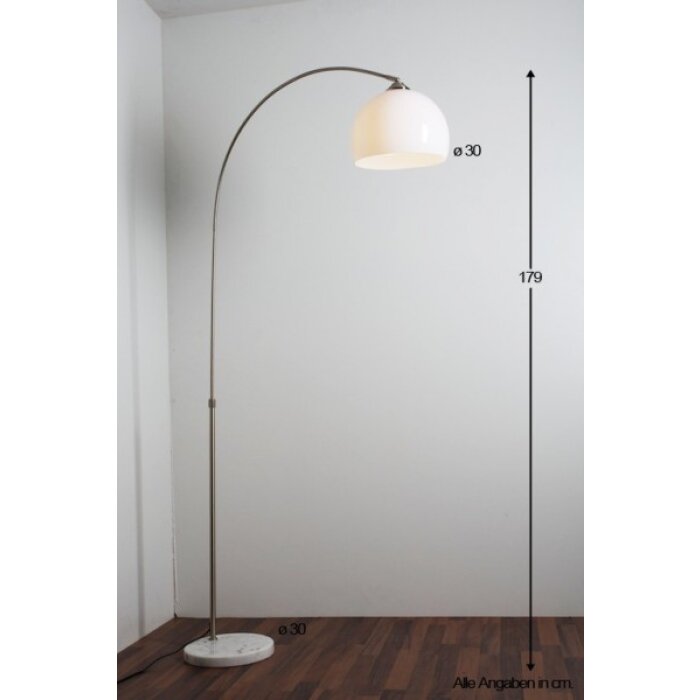 Globo Newcastle arch lamp marble, matt nickel, 1-light source