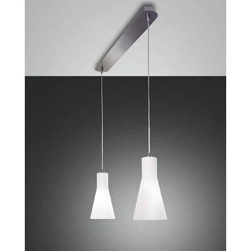Fabas Luce DIANA hanging light chrome, 2-light sources