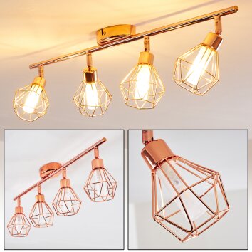 FERRAND Ceiling light LED copper, 4-light sources