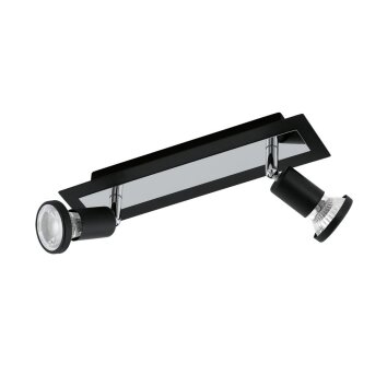 Eglo SARRIA ceiling spotlight LED chrome, black, 2-light sources