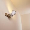 OKSBOL Wall Light Dark wood, white, 1-light source