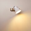 OKSBOL Wall Light Dark wood, white, 1-light source