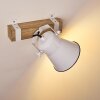 OKSBOL Wall Light Dark wood, white, 1-light source