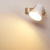 OKSBOL Wall Light Dark wood, white, 1-light source