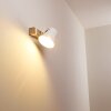 OKSBOL Wall Light Dark wood, white, 1-light source