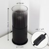 KUPARUK Table Lamp smoke coloured, black, 1-light source