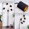 BHUTAN Floor Lamp black, 5-light sources, Fabric lampshade