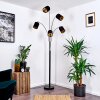 BHUTAN Floor Lamp black, 5-light sources, Fabric lampshade