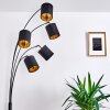 BHUTAN Floor Lamp black, 5-light sources, Fabric lampshade