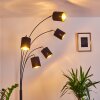BHUTAN Floor Lamp black, 5-light sources, Fabric lampshade