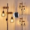 BARBENGO Floor Lamp Light wood, black, 2-light sources