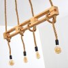 Riekje Pendant Light brown, Light wood, black, 4-light sources