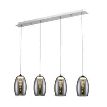 Brilliant Metropolis Pendant Light LED chrome, 4-light sources