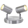 Steinhauer Upround Ceiling Light LED grey, matt nickel, 2-light sources
