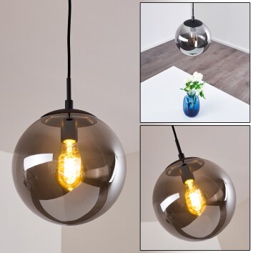 Agropoli Pendant Light smoke coloured, black, 1-light source