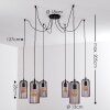 Gresso Pendant Light black, 6-light sources