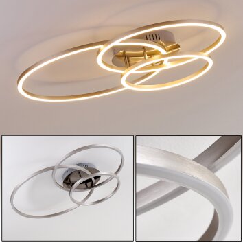 Chilkat Ceiling Light LED matt nickel, 1-light source