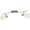 Globo ceiling light chrome, glass, 2-light sources