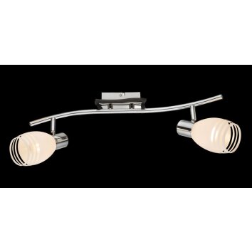 Globo ceiling light chrome, glass, 2-light sources