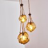 Pendant Light Eslov brown, rust-coloured, 3-light sources