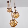 Pendant Light Eslov brown, rust-coloured, 3-light sources