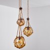 Pendant Light Eslov brown, rust-coloured, 3-light sources