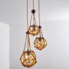 Pendant Light Eslov brown, rust-coloured, 3-light sources