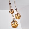 Pendant Light Eslov brown, rust-coloured, 3-light sources