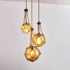 Pendant Light Eslov brown, rust-coloured, 3-light sources